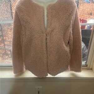 Pink Teddy Jacket Cozy Fuzzy Texture